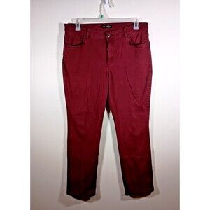 Lee Straight Leg Relaxed Fit Mid Rise Womens Burgundy Jeans Plus Size 16 Medium